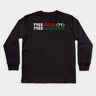 Free Gaza Free Palestine - Break These Handcuffs For Freedom Kids Long Sleeve T-Shirt